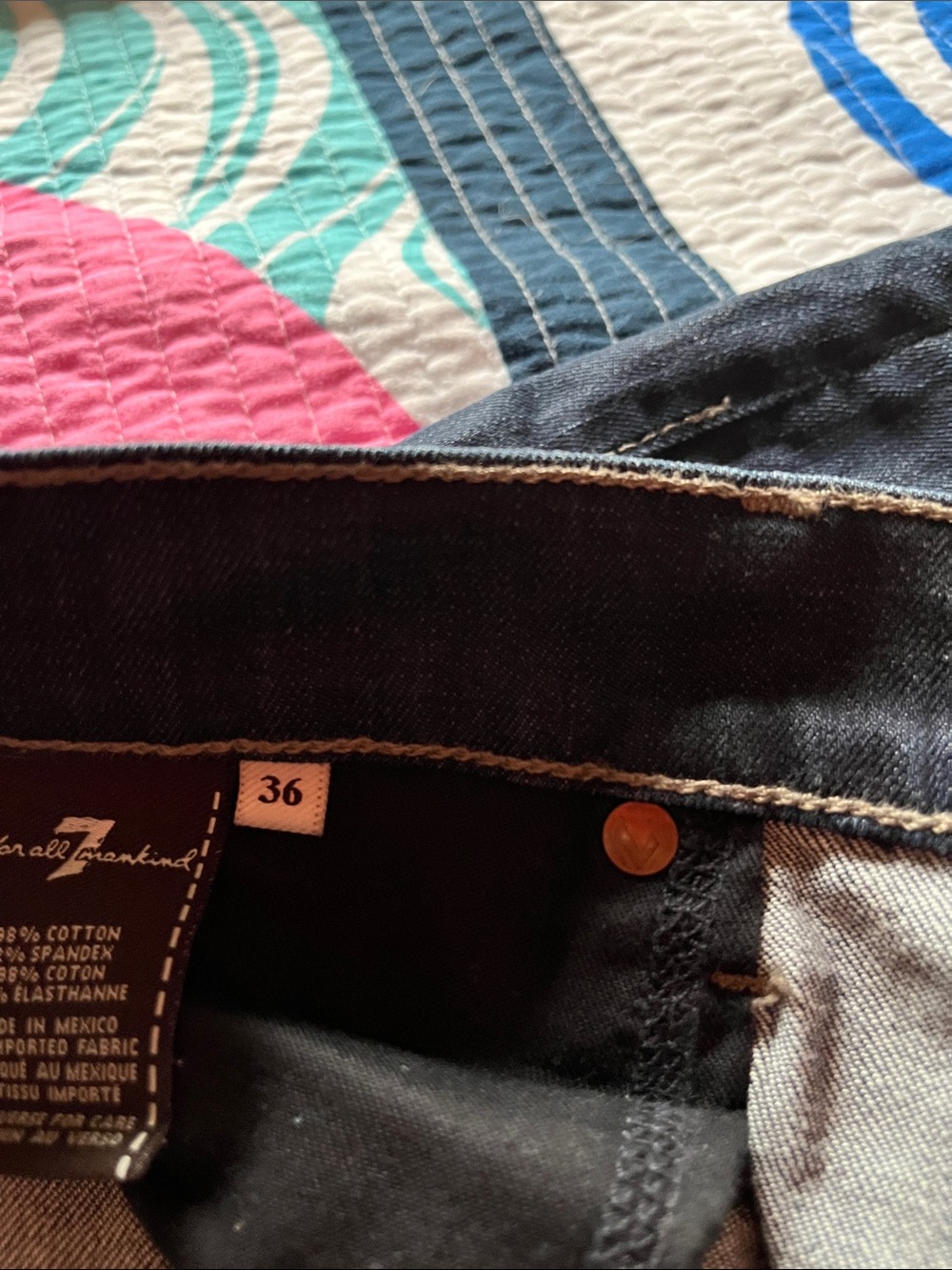 7 For All Mankind Men's Bootcut Jeans in Dark Indigo - Picture 2 of 5